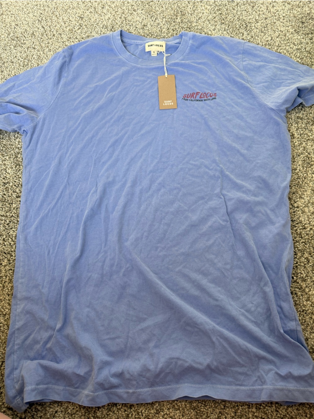 Surf Locos Women’s Crewneck Short Sleeve Tee in Light Blue